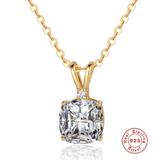 轻奢925纯银3.8克拉8x8mm肥方锆石吊坠项链欧美跨境仿真钻石饰品 SD001-2 柒珠网 特价小吊坠
