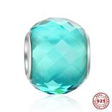925纯银通管小切面玻璃串珠 SG001-7 柒珠网 纯银精品琉璃珠