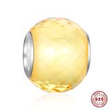 925纯银通管小切面玻璃串珠 SG001-8 柒珠网 纯银精品琉璃珠