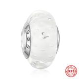925纯银通管白色气泡钻精品琉璃串珠 SG005-1 柒珠网 纯银精品琉璃珠