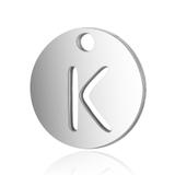 10个/包钛钢全抛光切割配件 T051-K 柒珠网 字母数字星座吊坠
