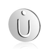 10个/包钛钢全抛光切割配件 T051-U 柒珠网 字母数字星座吊坠