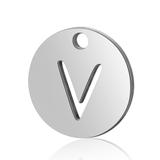 10个/包钛钢全抛光切割配件 T051-V 柒珠网 字母数字星座吊坠