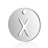 10个/包钛钢全抛光切割配件 T051-X 柒珠网 字母数字星座吊坠