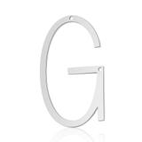 5个/包钛钢字母全抛光双孔项链吊坠 T545D-G 柒珠网 钛钢小吊坠