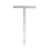 5个/包钛钢字母全抛光双孔项链吊坠 T545D-T 柒珠网 钛钢小吊坠