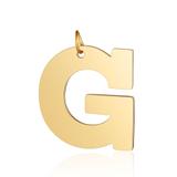 高档抛光钛钢字母1*7开口圈狗牌宠物吊坠 T585G-G 柒珠网 钛钢小吊坠