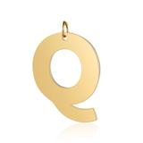 高档抛光钛钢字母1*7开口圈狗牌宠物吊坠 T585G-Q 柒珠网 钛钢小吊坠