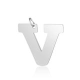 高档抛光钛钢字母1*7开口圈狗牌宠物吊坠 T585S-V 柒珠网 钛钢小吊坠
